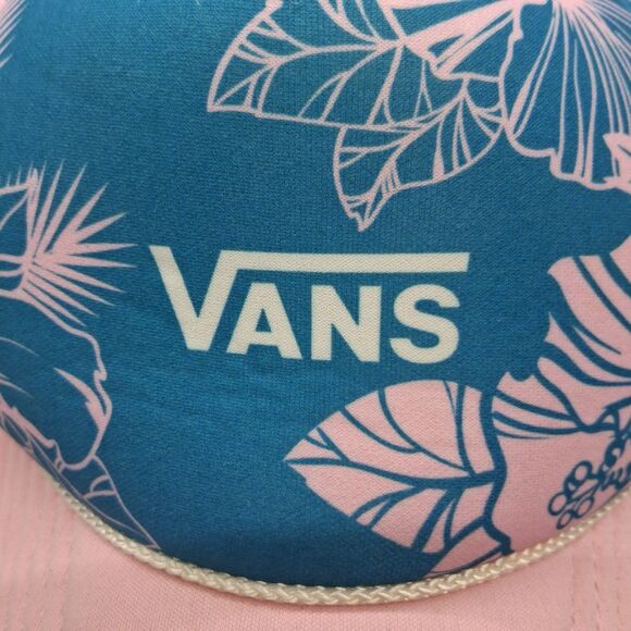 VANS Summertime Mesh Snapback Trucker Hat Pink Blue Floral Tropical Beach Aloha - Picture 5 of 8